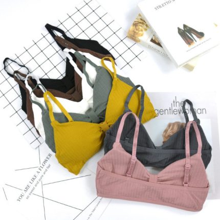 New Sexy Thread Gathered Strap Beauty Back Chest Pad Bra