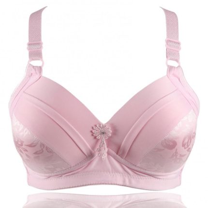 Women Wireless Floral Print Push Up Breathable Cotton Bra